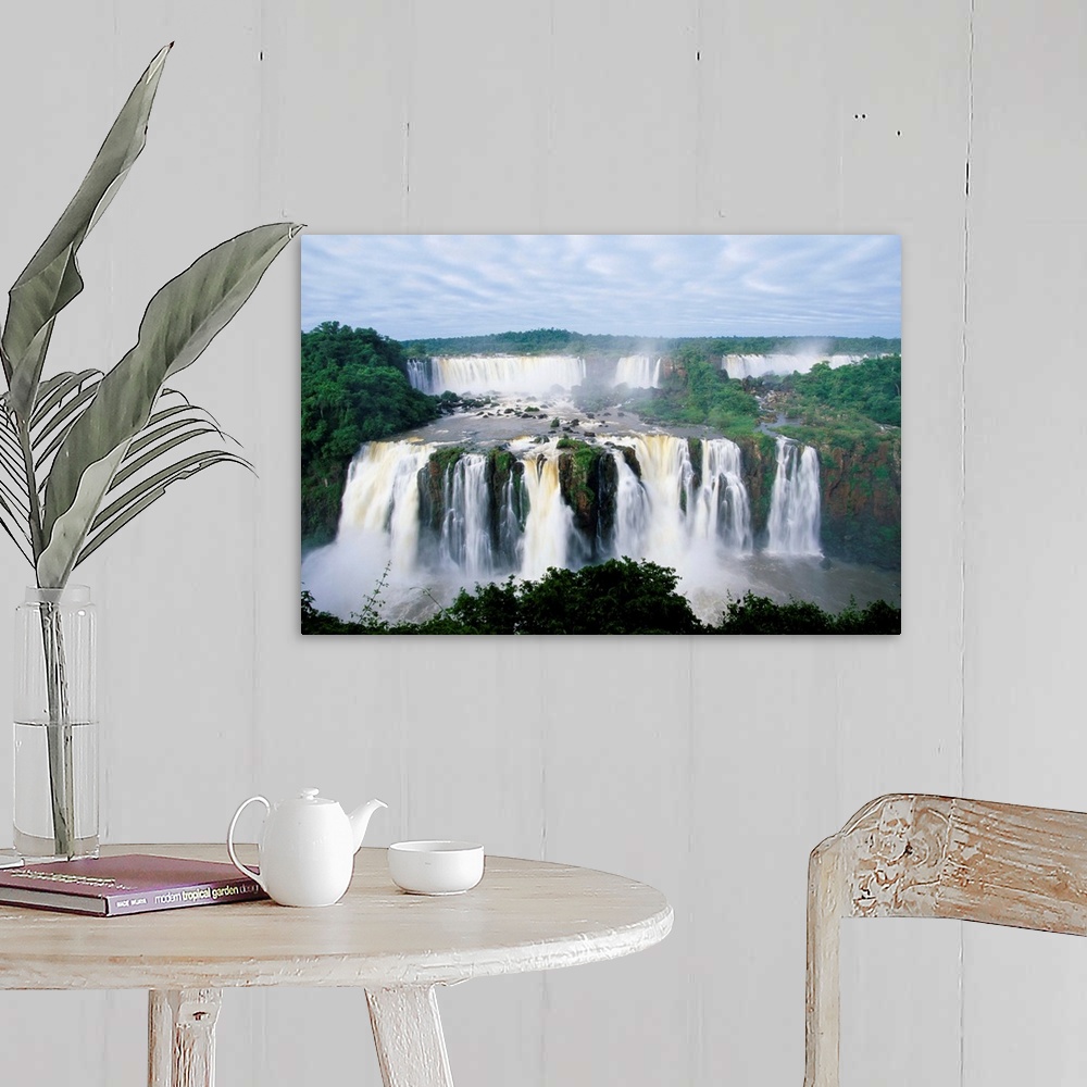 A farmhouse room featuring A view of the Iguazu Waterfalls located in the Parque Nacional Iguazu in Brazil and Argentina.