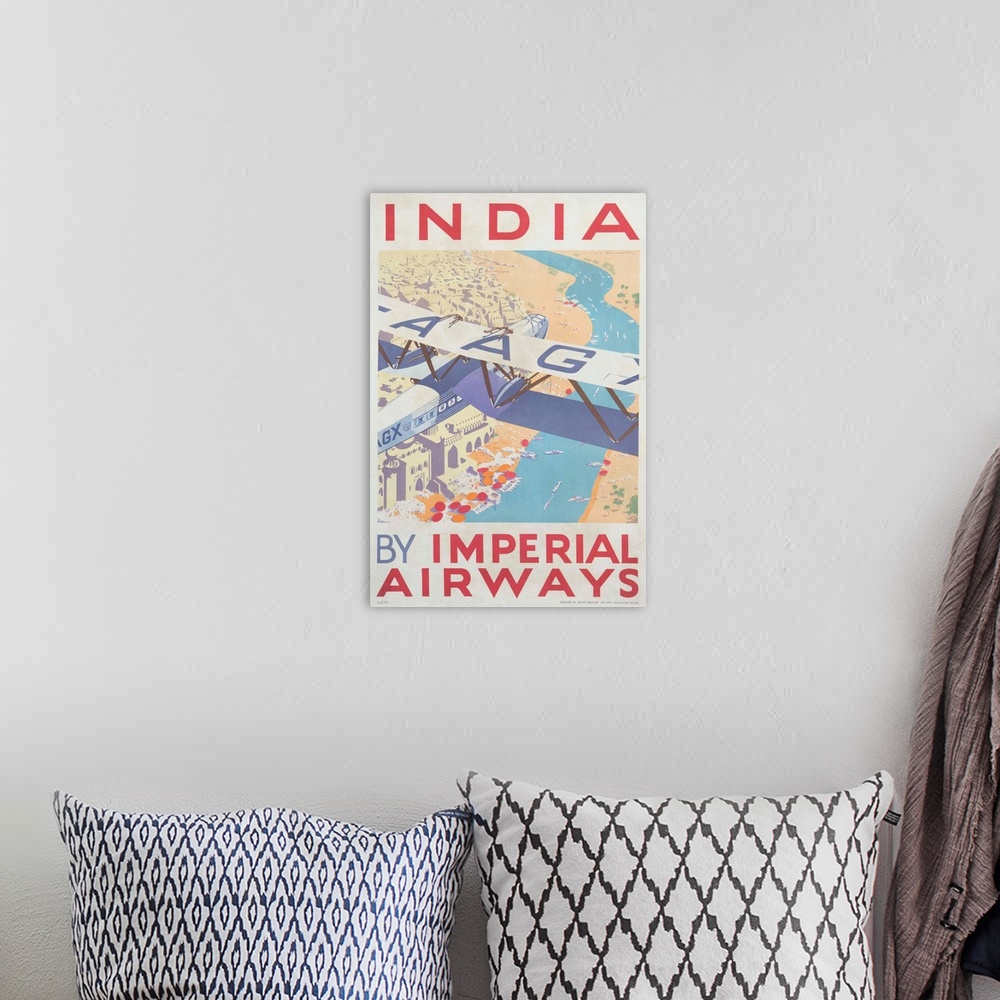 A bohemian room featuring India By Imperial Airways Poster