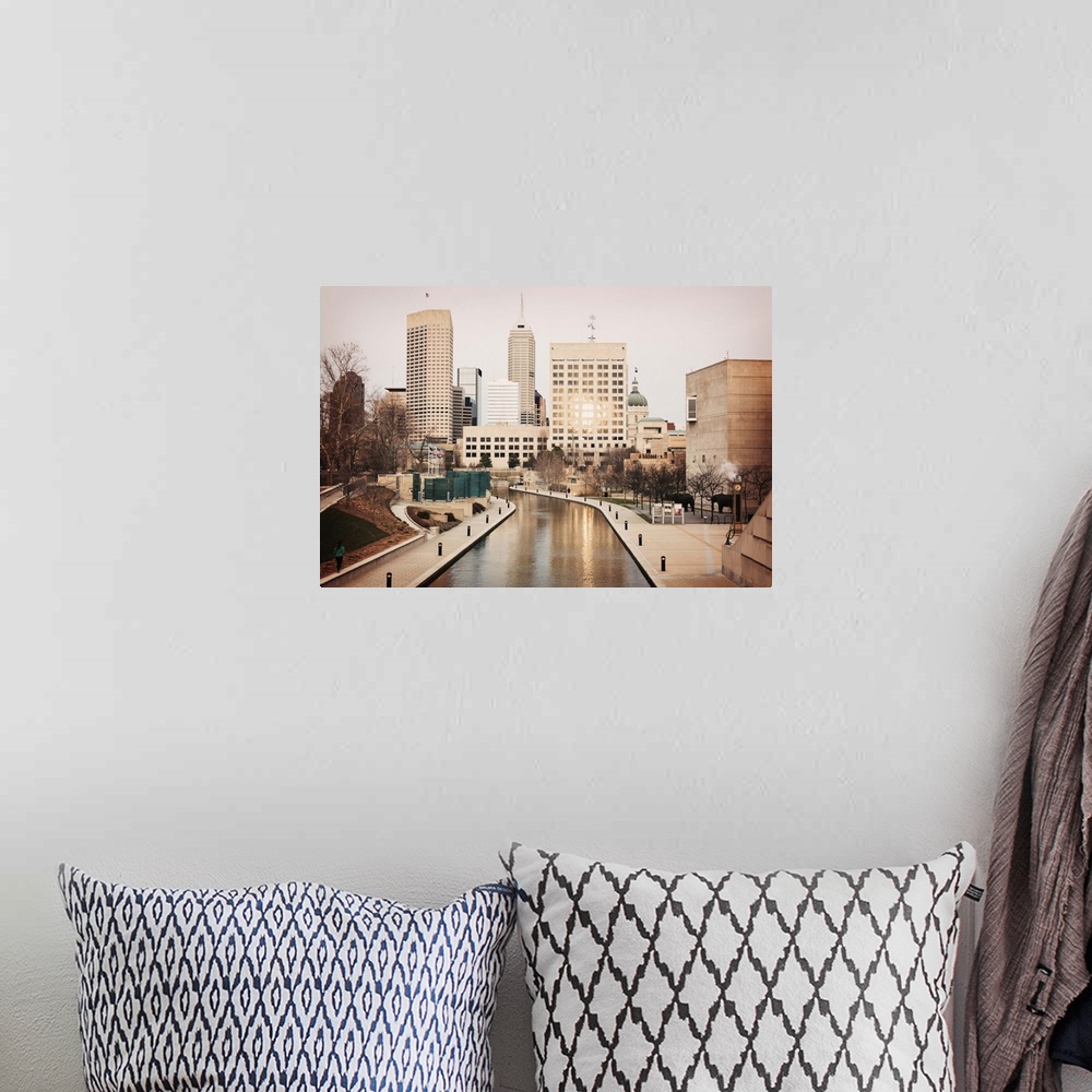 A bohemian room featuring USA, Indiana, Indianapolis, Skyline with museum