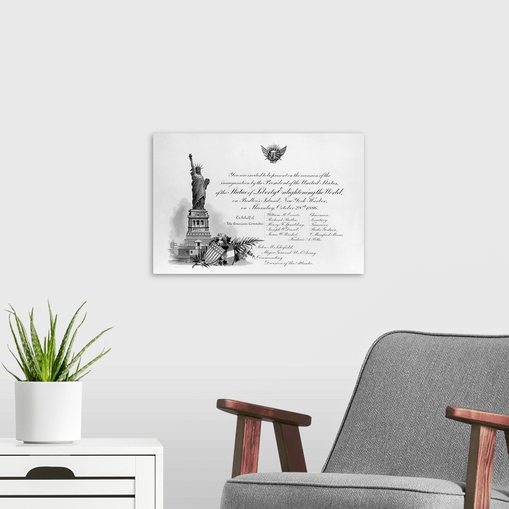 A modern room featuring Invitation to the Inauguration of the Statue of Liberty --- Image by .. CORBIS