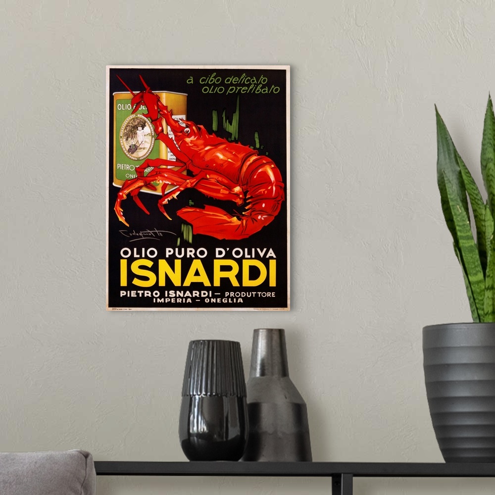 A modern room featuring Isnardi Poster By Plinio Codagnatto