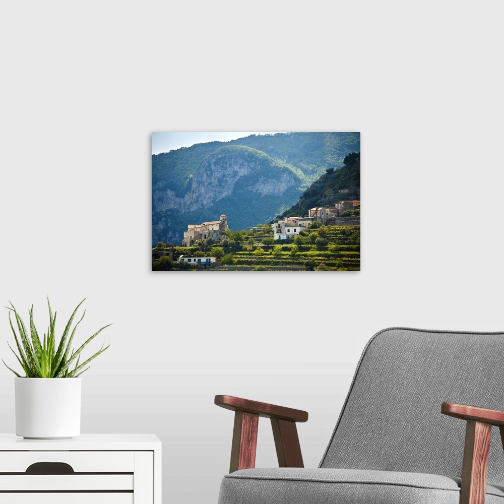 A modern room featuring Italy, Amalfi Coast, Ravello, Town building on hill