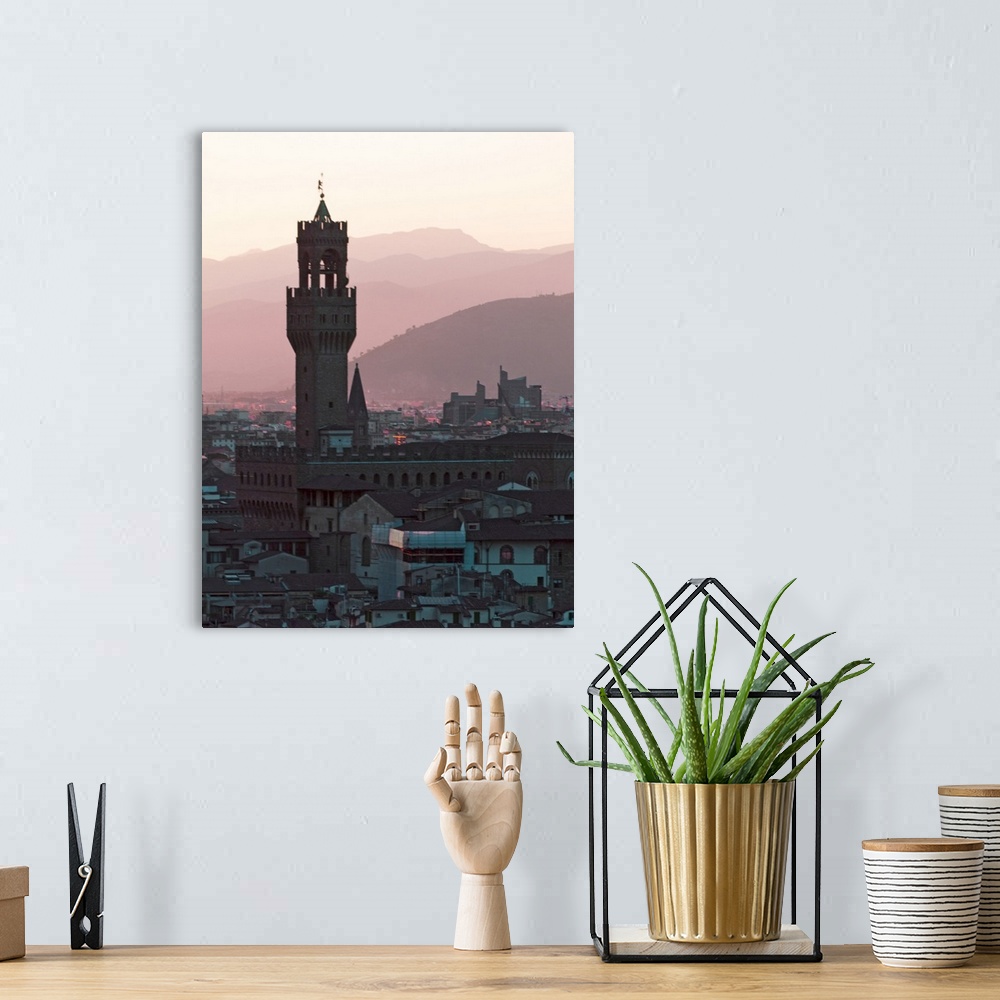 A bohemian room featuring Italy, Florence, Towers in city at dusk