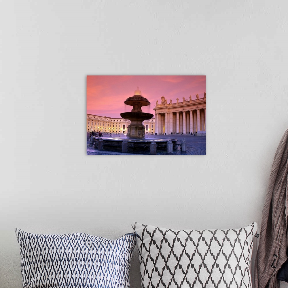 A bohemian room featuring Italy, Rome, Vatican, Saint Peter's Square at sunrise