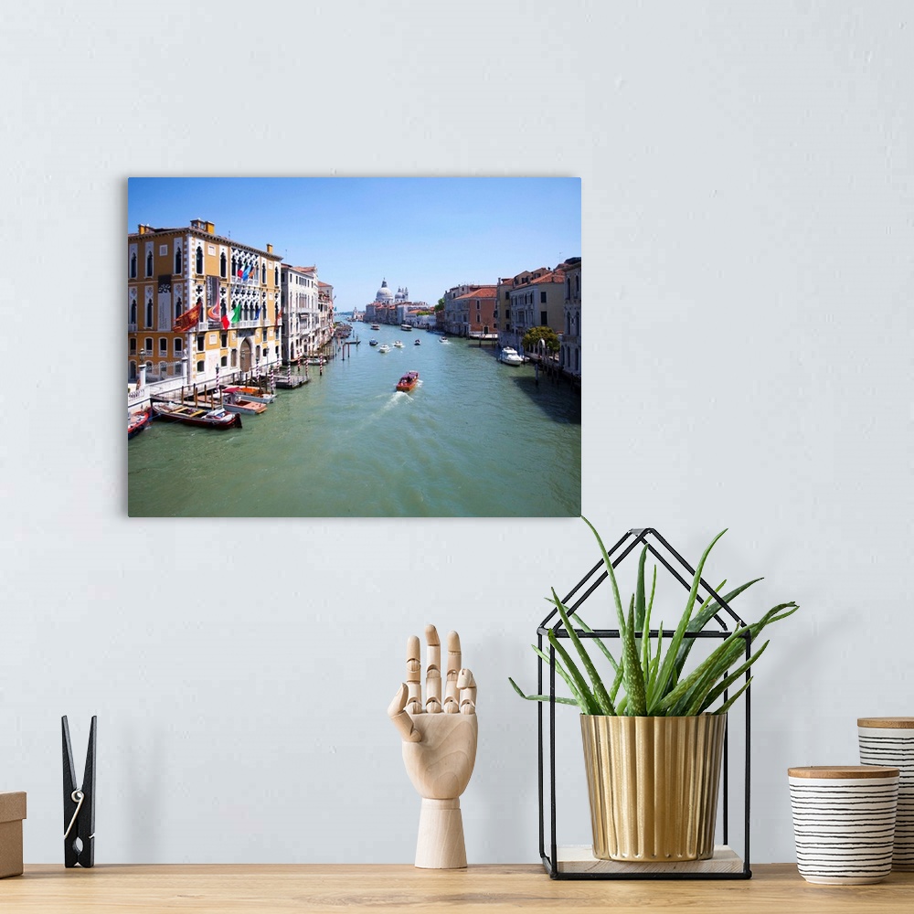 A bohemian room featuring Italy, Venice, Boats on canal in city