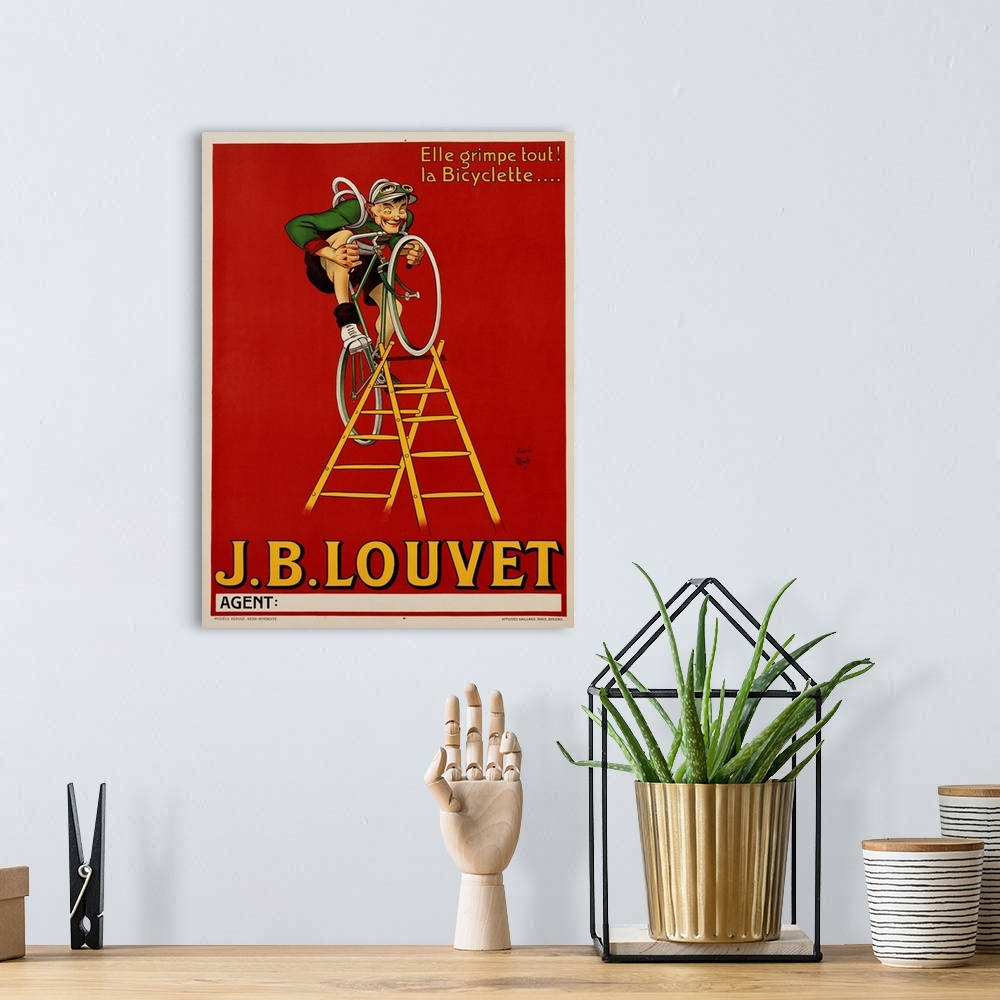 A bohemian room featuring J.B. Louvet Bicycles Poster By D'Apres Mich