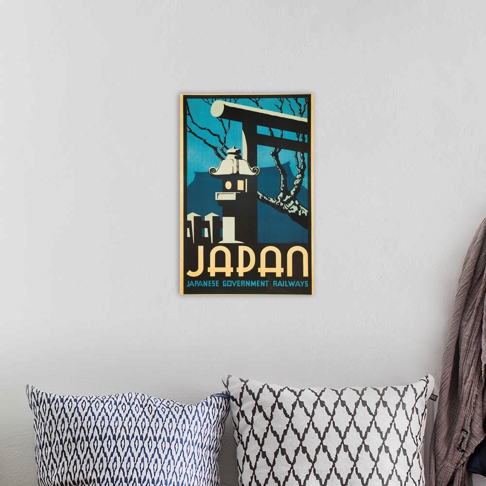 A bohemian room featuring Japan Japanese Government Railways Poster By P. Irwin Brown