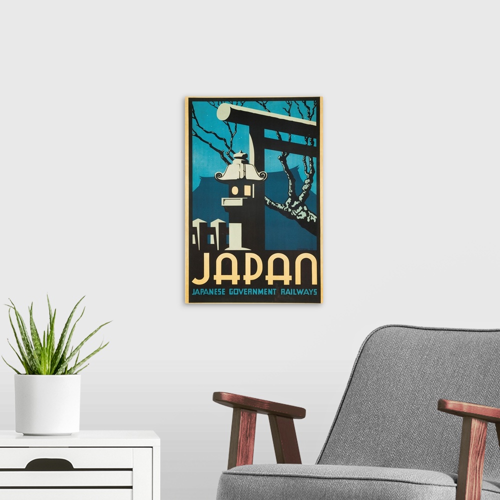 A modern room featuring Japan Japanese Government Railways Poster By P. Irwin Brown