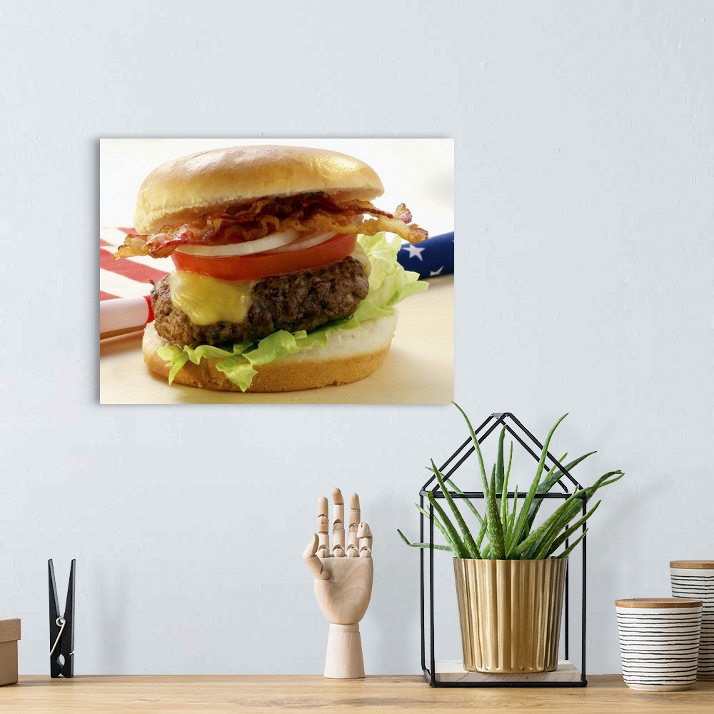 A bohemian room featuring Juicy Bacon Cheese Burger on the 4th of July