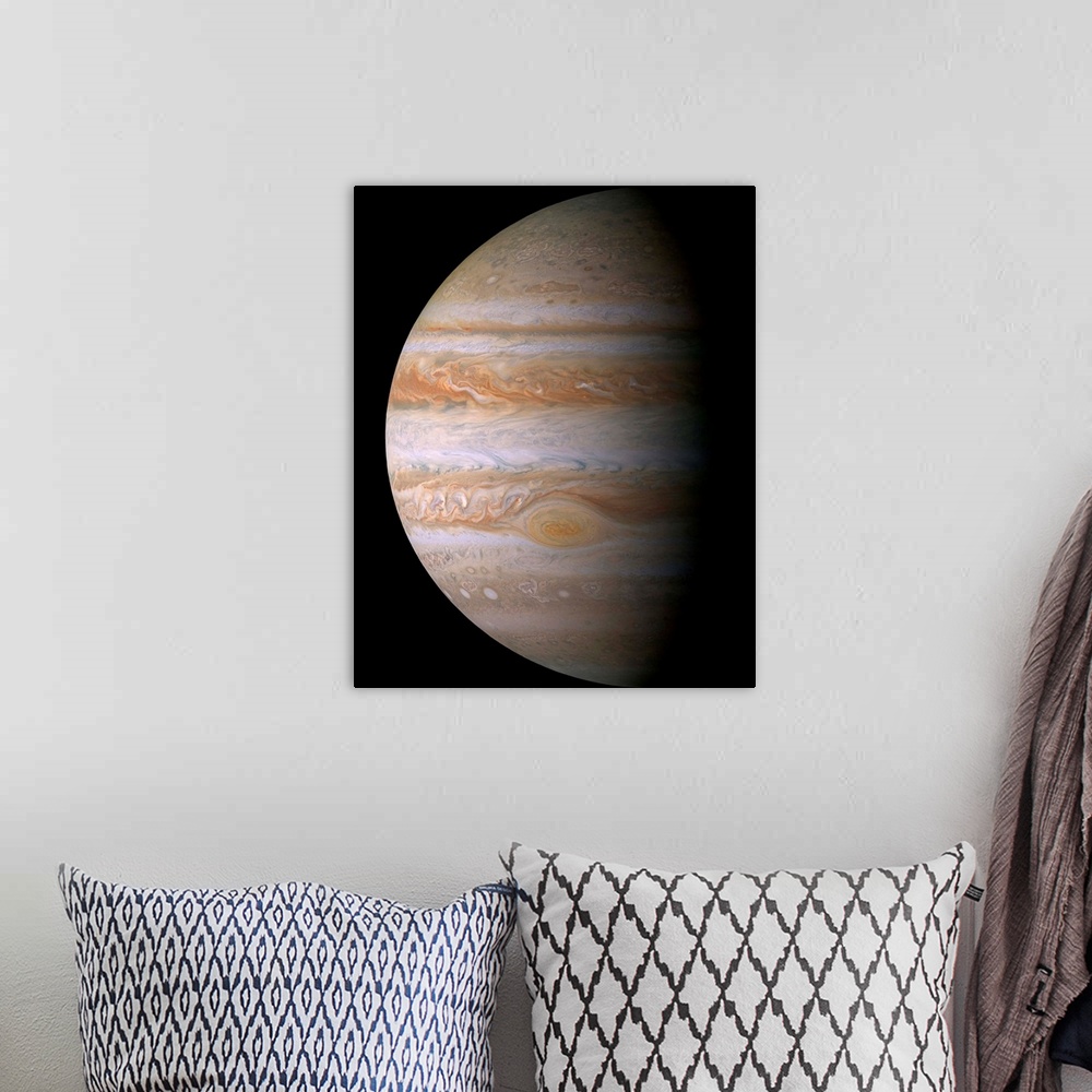 A bohemian room featuring This true color mosaic of Jupiter was constructed from images taken by the narrow angle camera on...