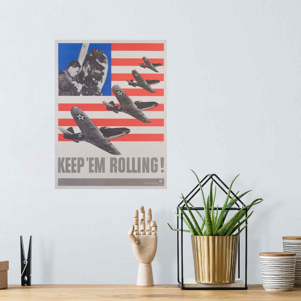 A bohemian room featuring Keep 'Em Rolling, Poster By Leo Lionni