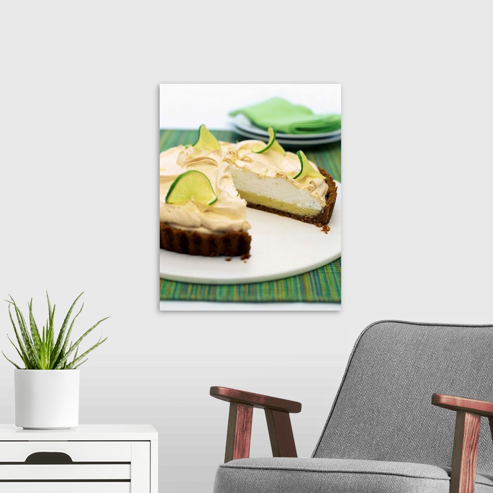 A modern room featuring Key lime pie