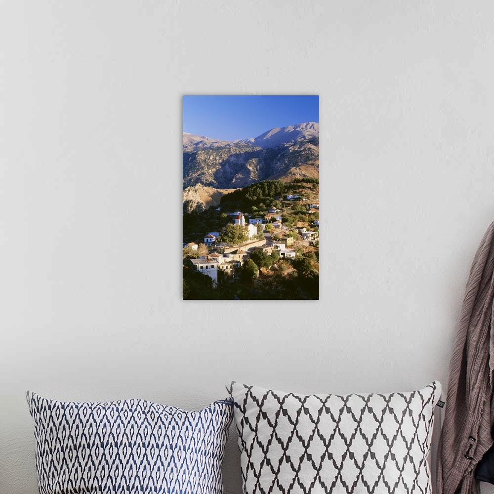 A bohemian room featuring Aerial view of Lakki, Crete, Greece
