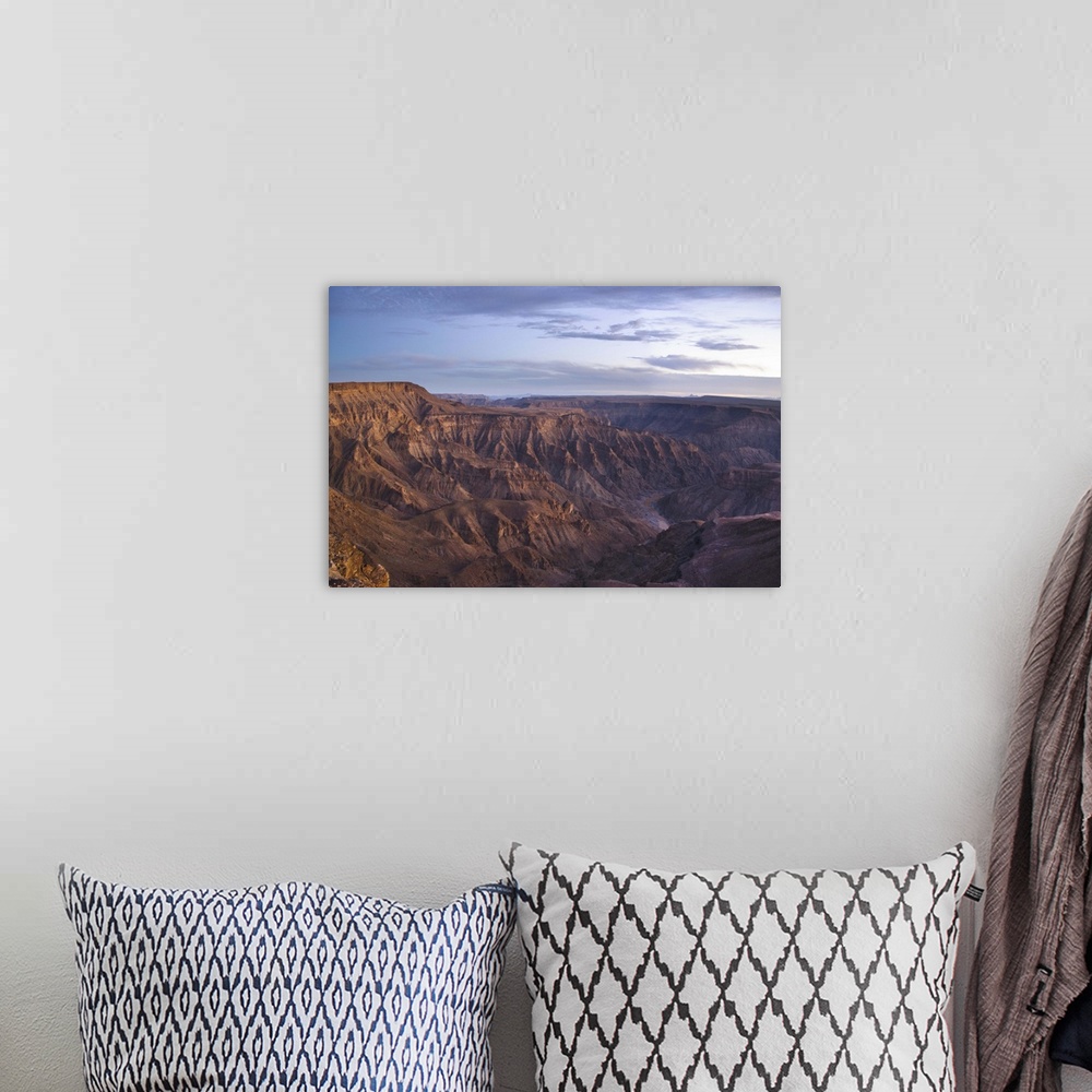 A bohemian room featuring Landscape with desert canyon and river, Fish River Canyon, Karas Region, Namibia