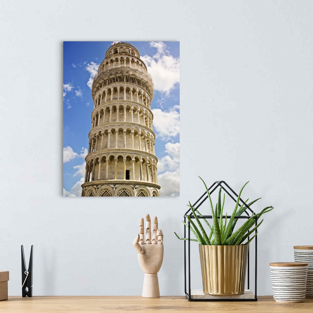 A bohemian room featuring Leaning tower of Pisa.
