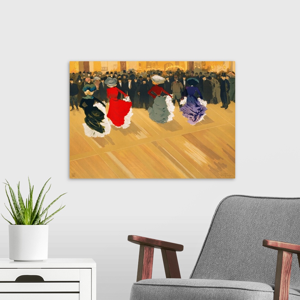 A modern room featuring Les Danseuses Poster By Abel Truchet
