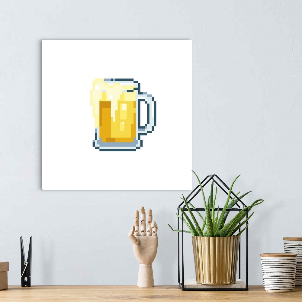 A bohemian room featuring Light Beer Pixel Art