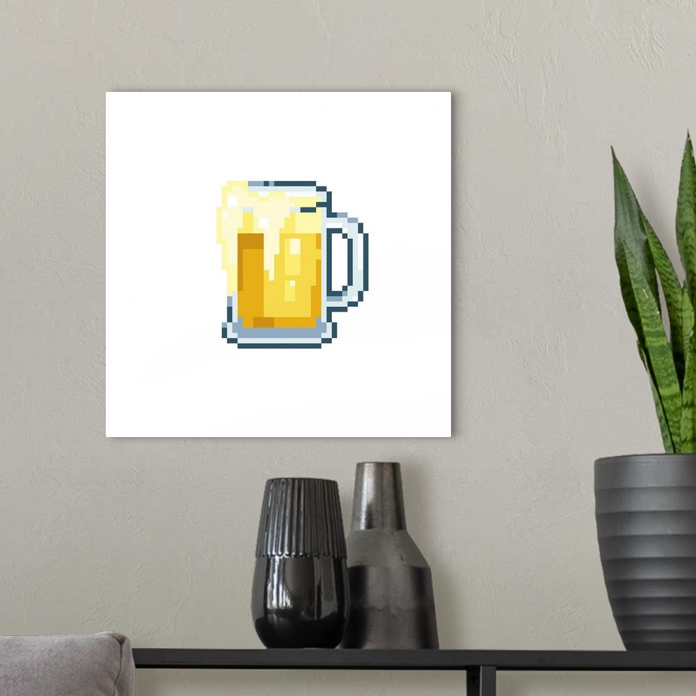 A modern room featuring Light Beer Pixel Art