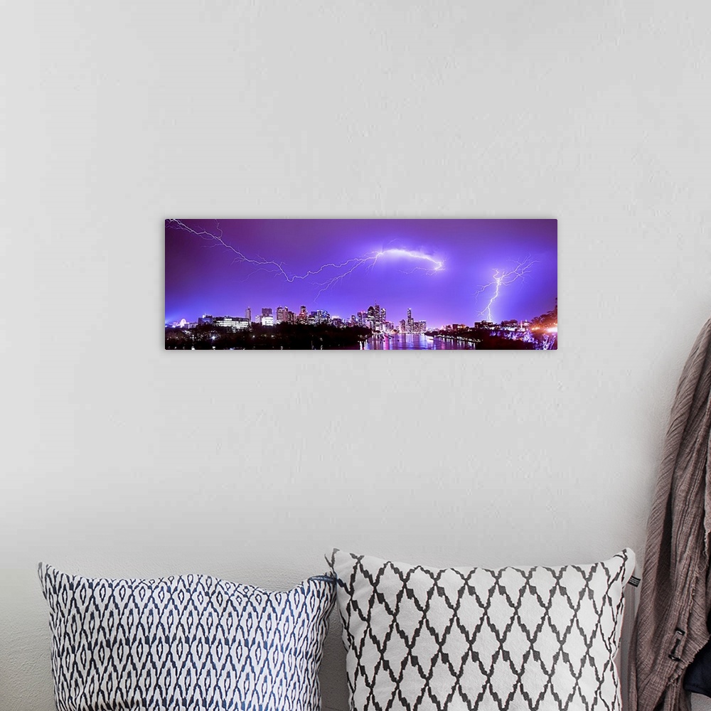 A bohemian room featuring Lightning Panorama, Brisbane Australia