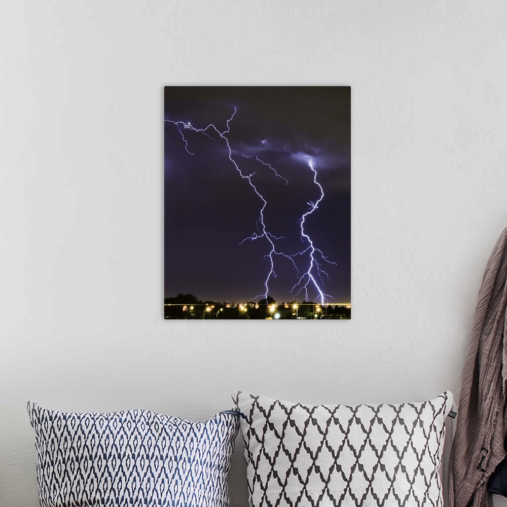 A bohemian room featuring Lightning strikes, Edmonton, Alberta, Canada