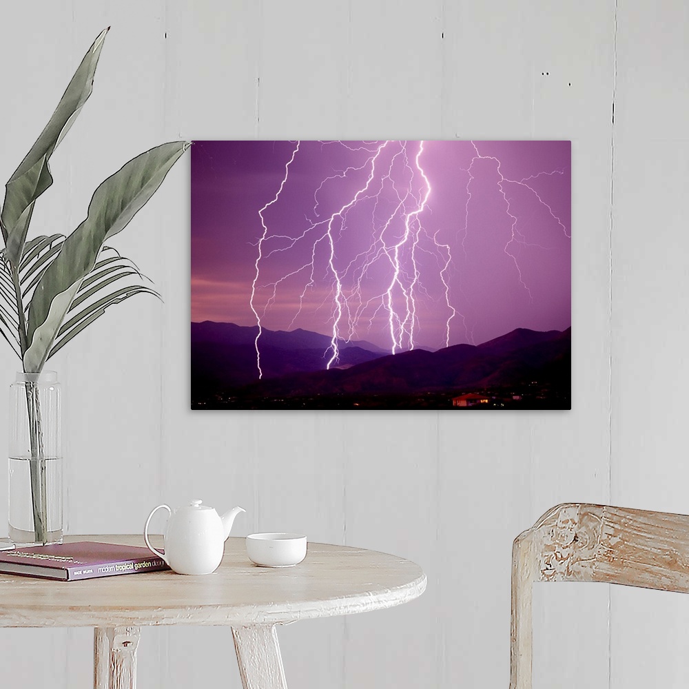 A farmhouse room featuring Lightning Strikes In The Foothills Near Tucson
