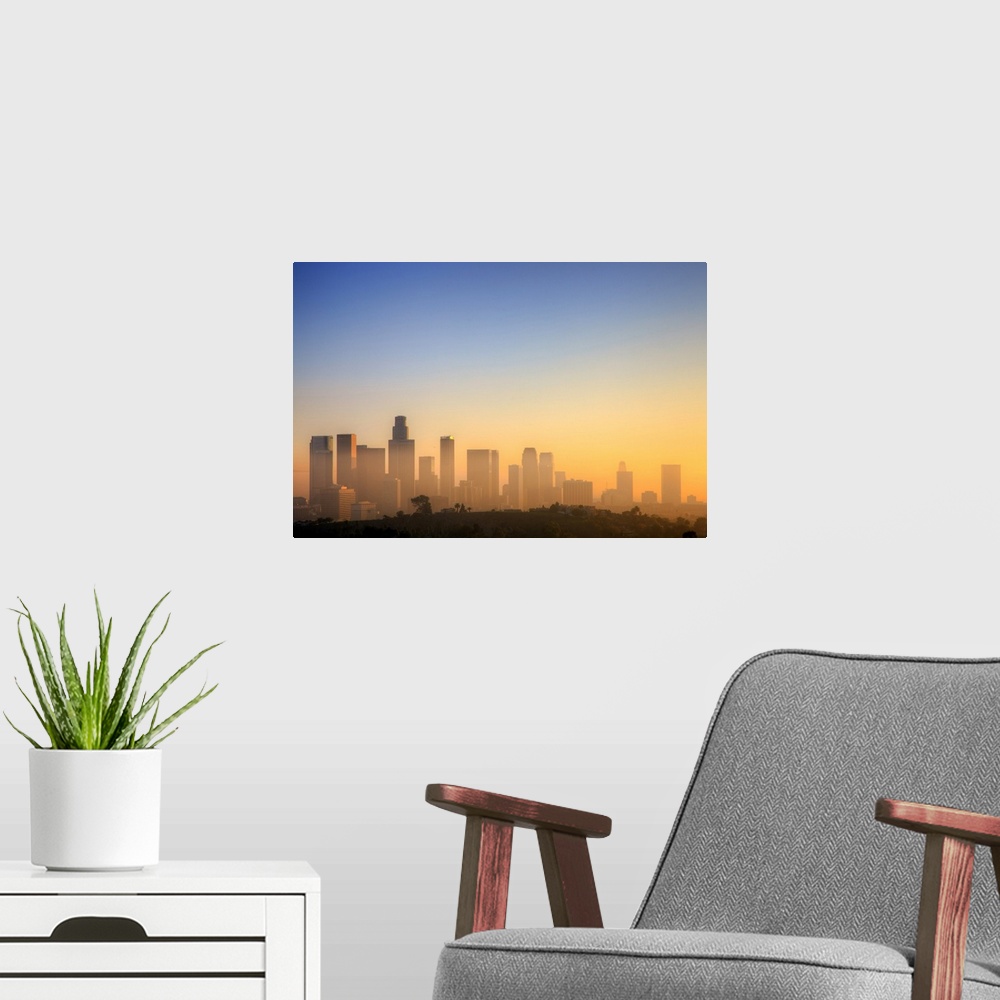 A modern room featuring Los Angeles Sunset.