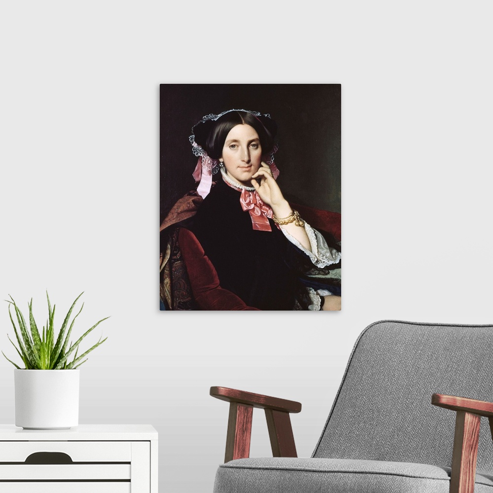 A modern room featuring Madame Gonse By Jean Auguste Dominique Ingres