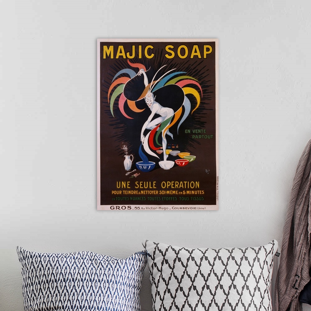 A bohemian room featuring Majic Soap - Une Seule Operation Poster By Mich