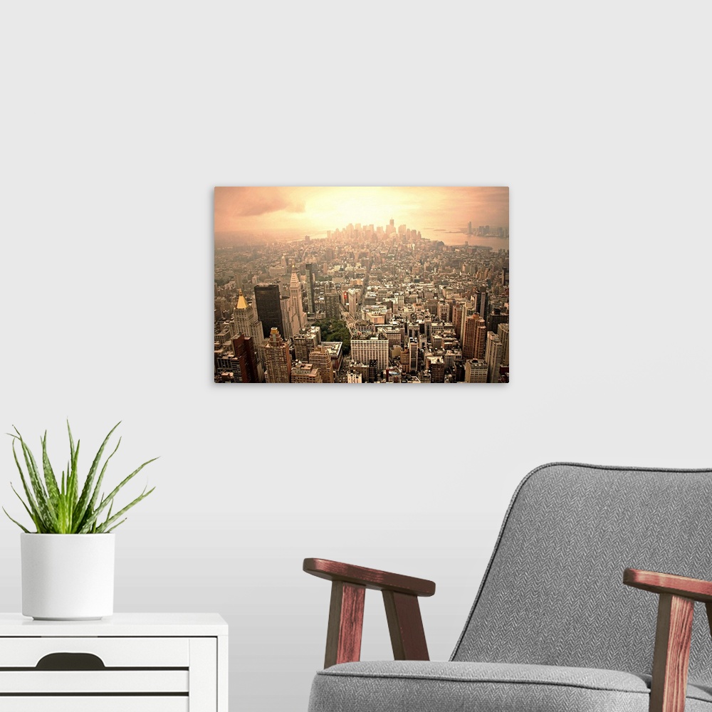 A modern room featuring Manhattan with Financial District.