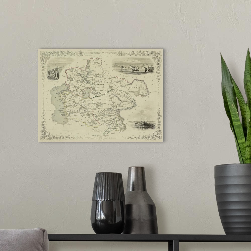 A modern room featuring Map of Afghanistan