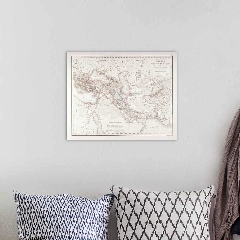 A bohemian room featuring Map of Alexander the Greats Empire