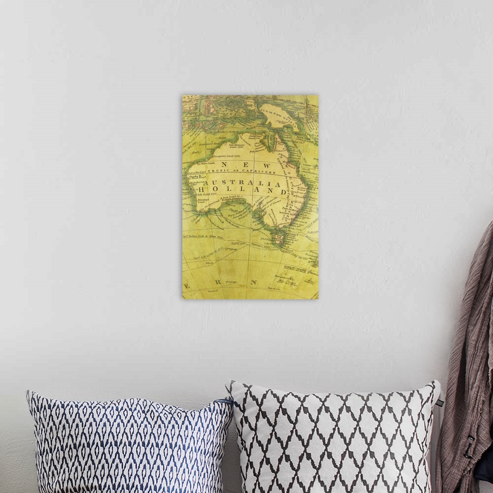 A bohemian room featuring Map of Australia