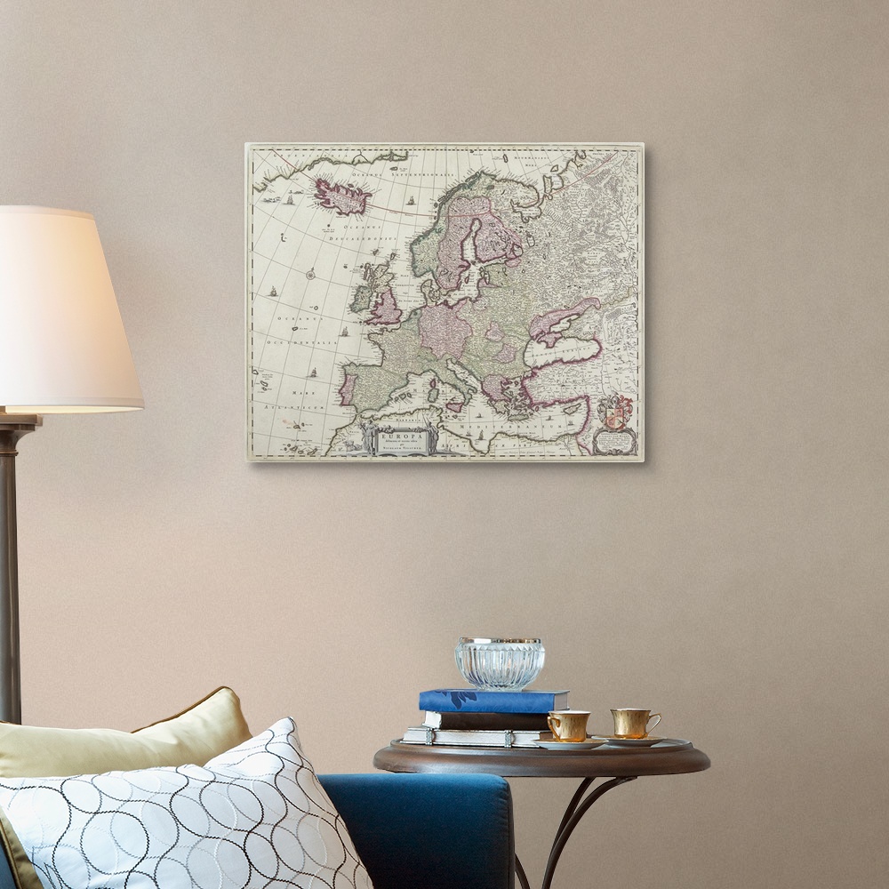 A traditional room featuring Map of Europe