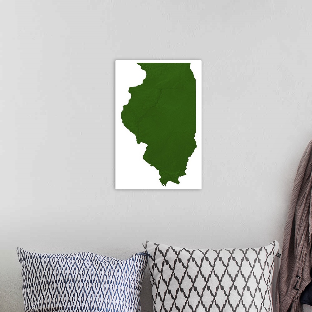 A bohemian room featuring Map of Illinois