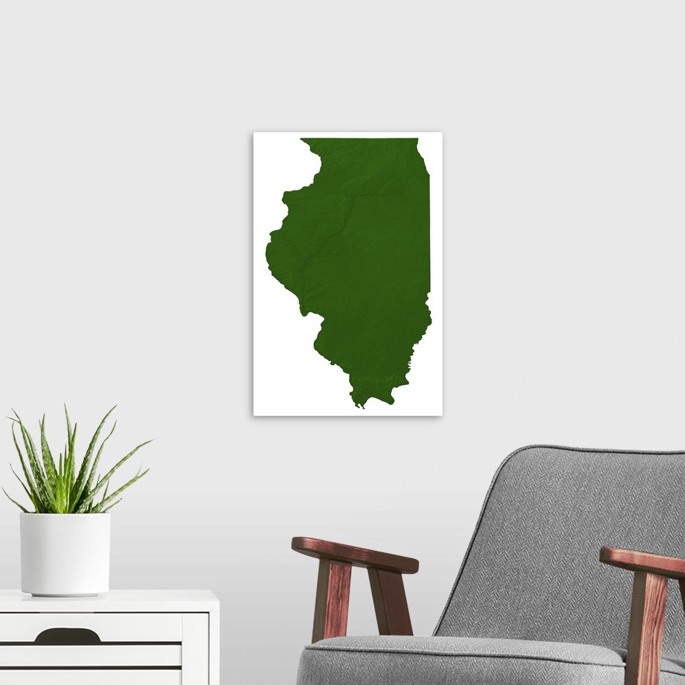 A modern room featuring Map of Illinois