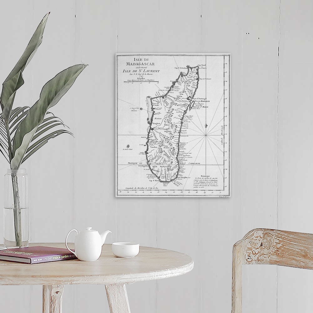 A farmhouse room featuring Map of Madagascar