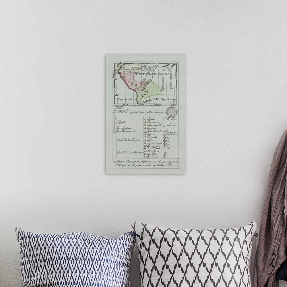 A bohemian room featuring Map of Peru