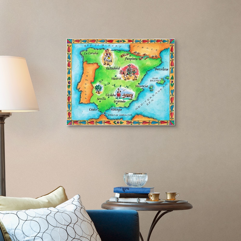 A traditional room featuring Map of Spain
