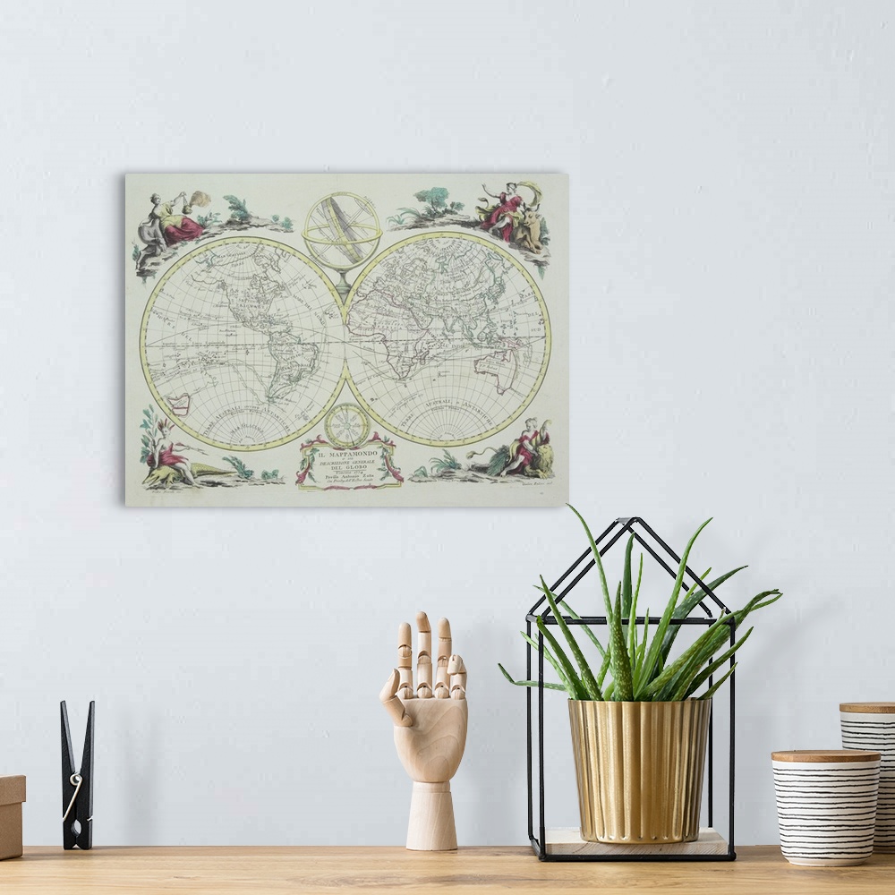A bohemian room featuring Map of the world