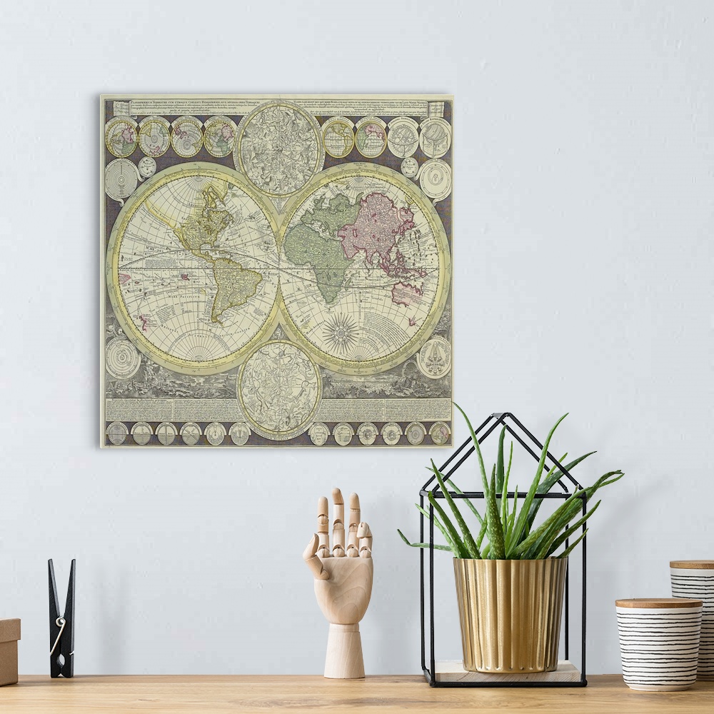 A bohemian room featuring Map of the world