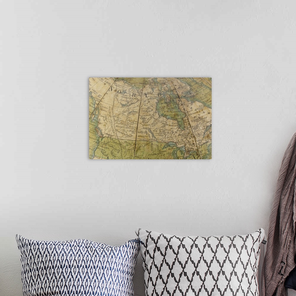 A bohemian room featuring Map of United States and Canada