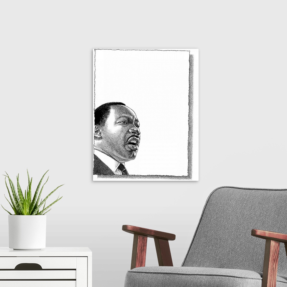 A modern room featuring Martin Luther King Jr.