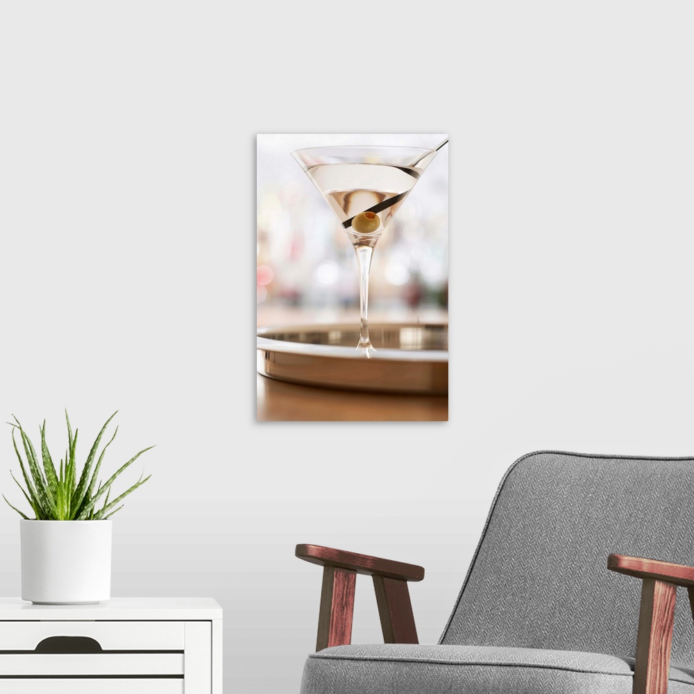A modern room featuring Martini on bar