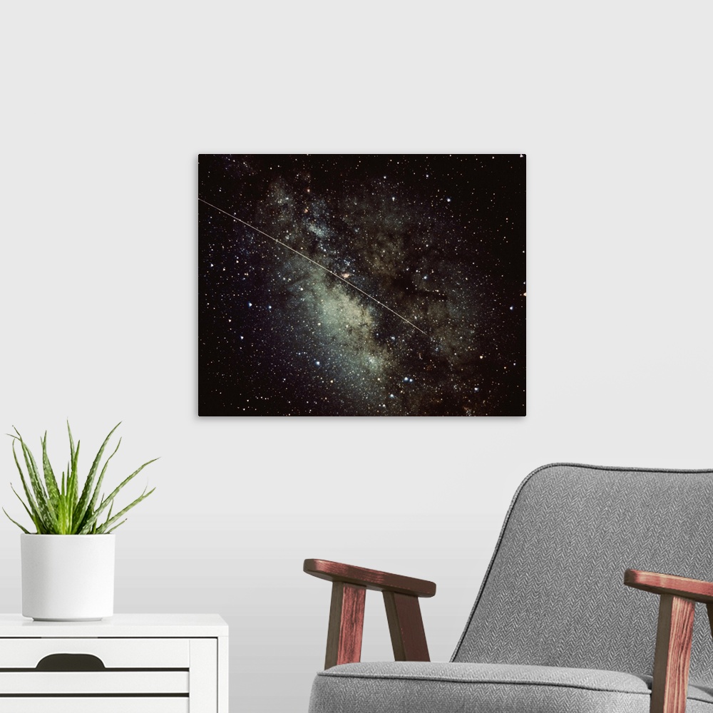 A modern room featuring Meteorite Streak Running Through the Milky Way