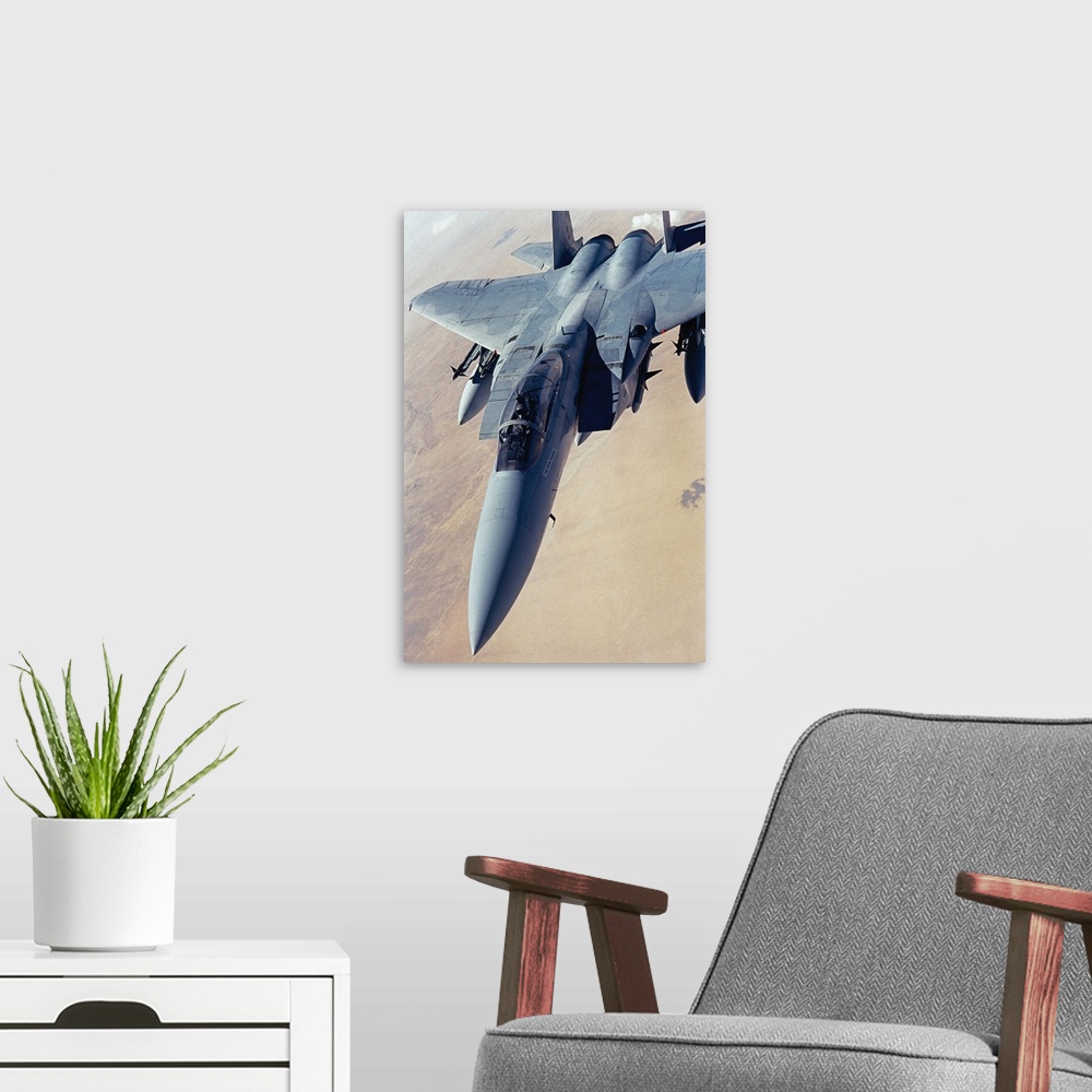 A modern room featuring Military jet aircraft