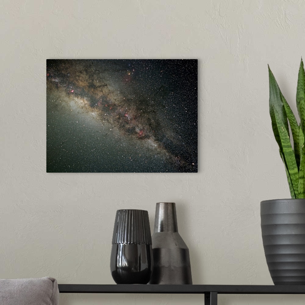 A modern room featuring Milky Way