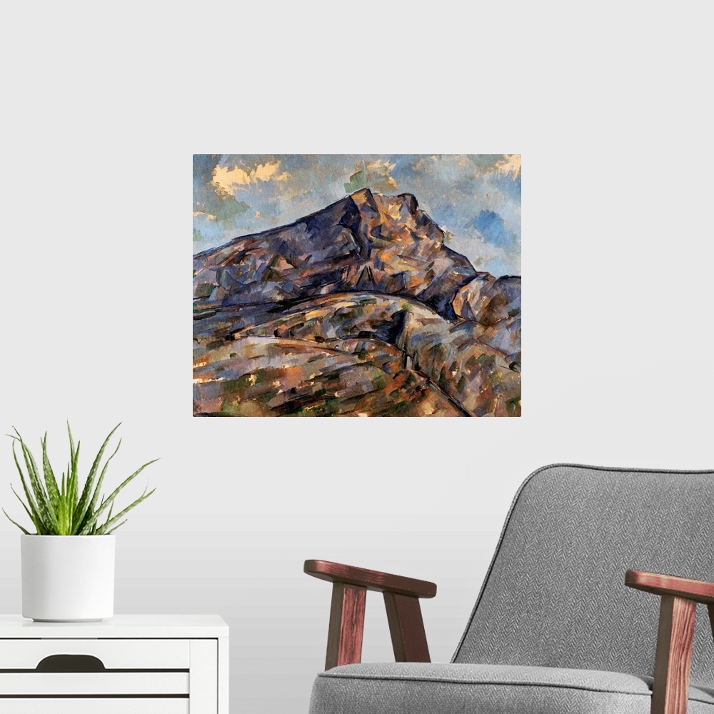 A modern room featuring Mont Sainte-Victoire By Paul Cezanne