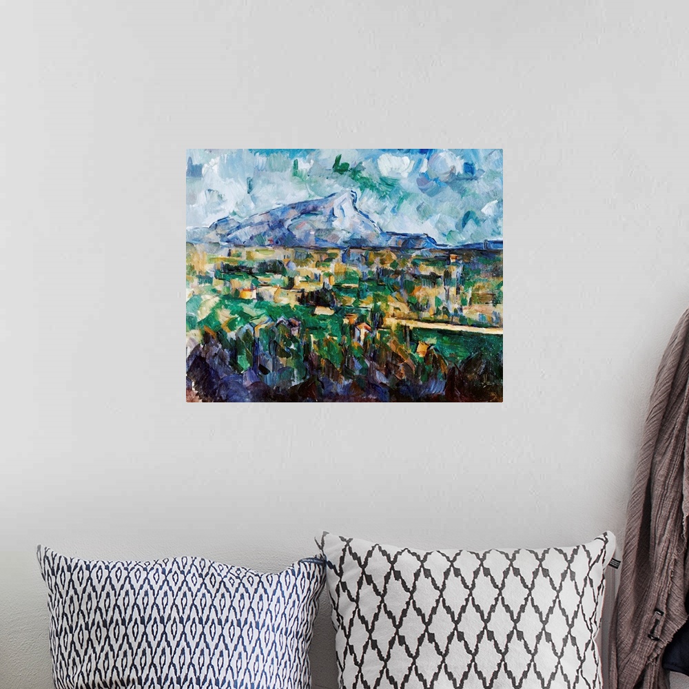A bohemian room featuring Mont Sainte-Victoire By Paul Cezanne