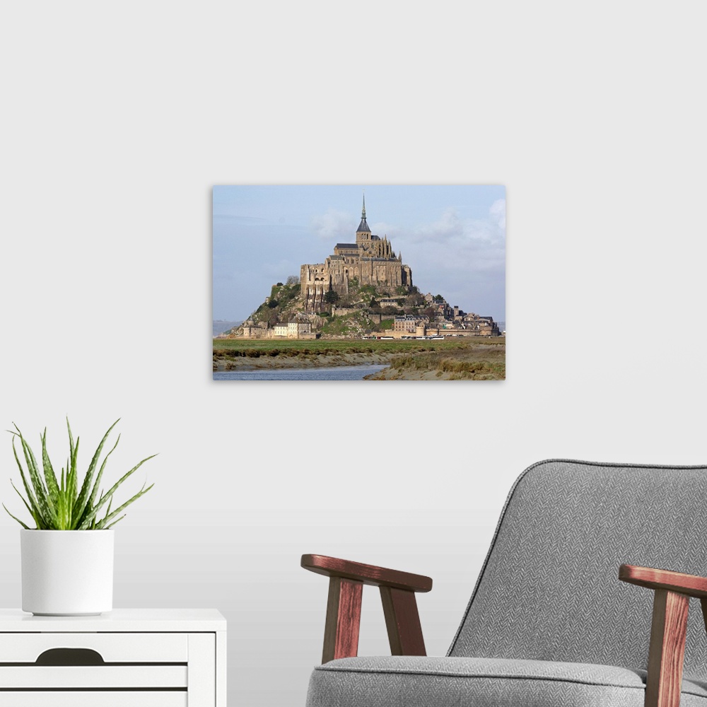 A modern room featuring Mont St Michel in France.