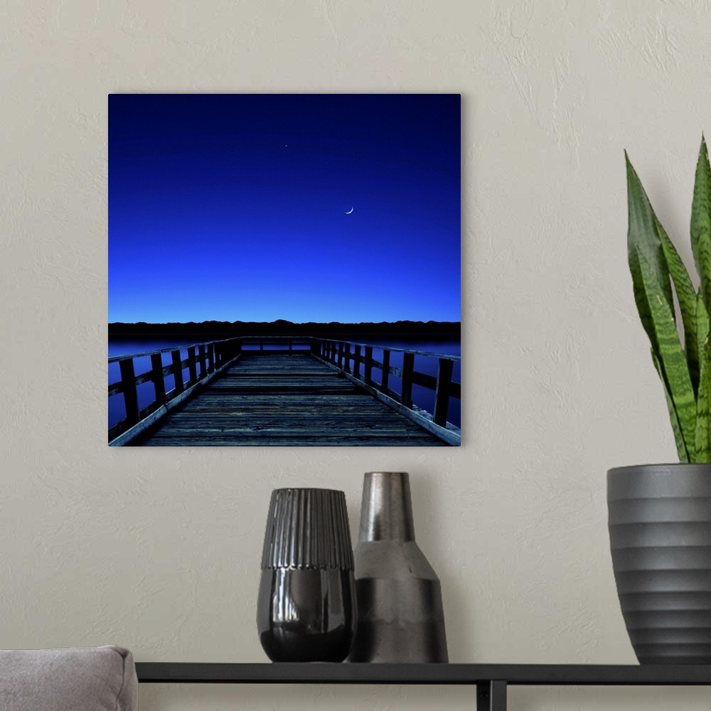 A modern room featuring Moon and venus in the blue